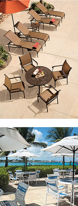 Green outdoor patio furniture made from viro fiber