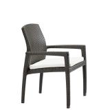 patio woven dining chair with pad